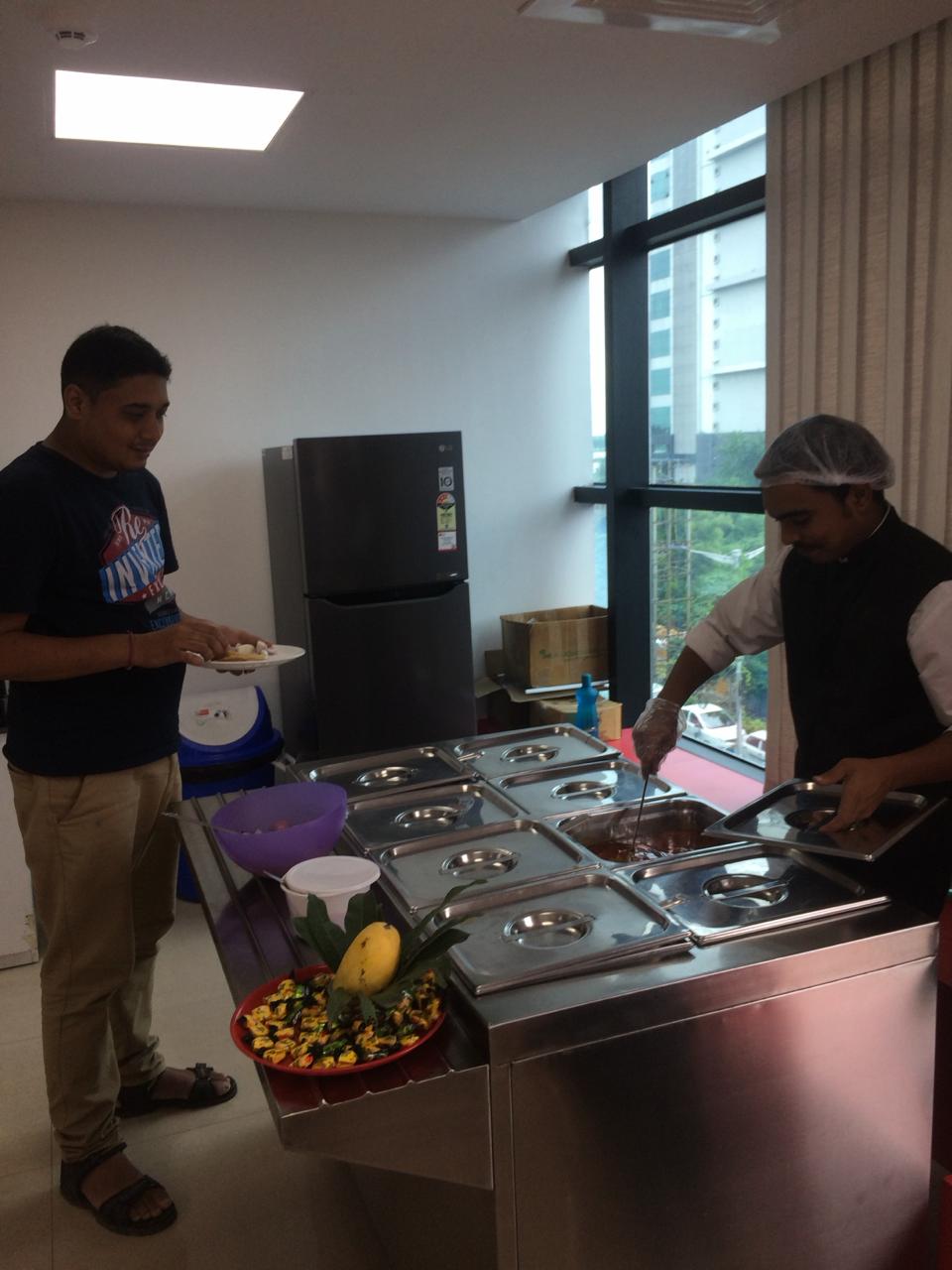 Live counter service with hygiene protocols at a client site